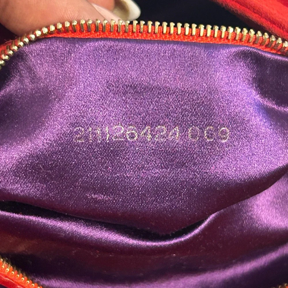 Fendi Red Suede Shoulder Bag with Gold Hardware - Picture 9 of 15